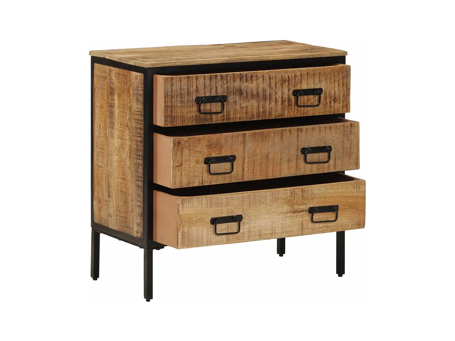 Buffet 70x35x70 cm bois de manguier brut massif