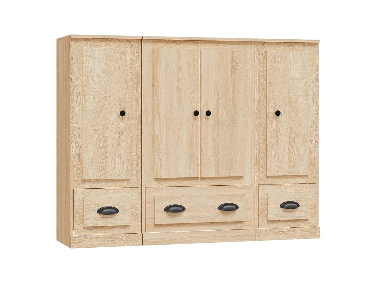 Buffets 3 pièces chêne sonoma bois d'ingénierie