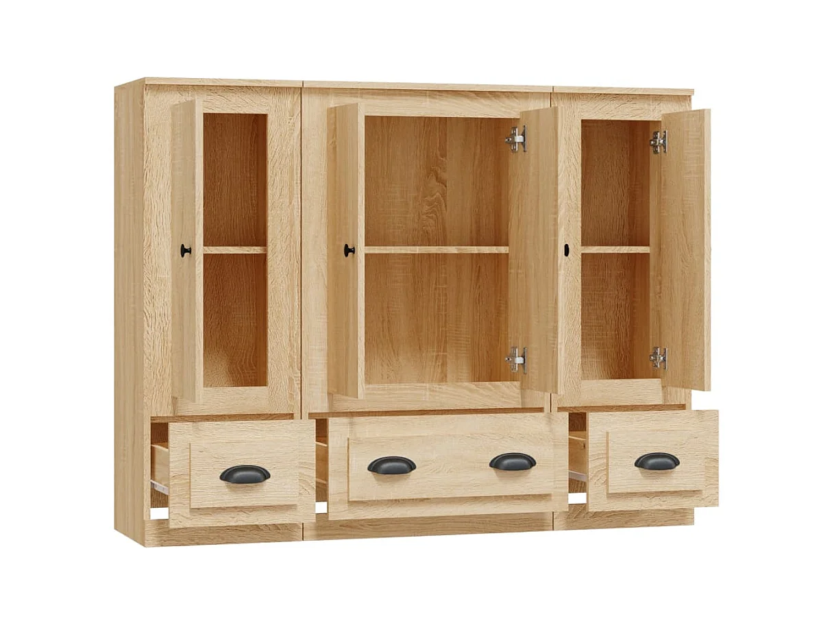 Buffets 3 pièces chêne sonoma bois d'ingénierie