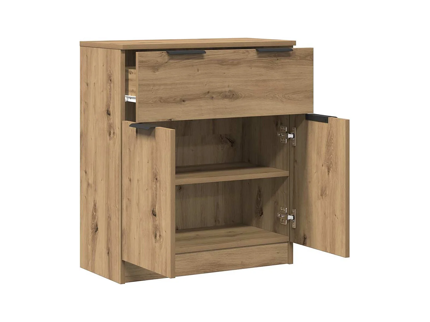 Buffet chêne artisanal 60x30x70 cm bois d'ingénierie