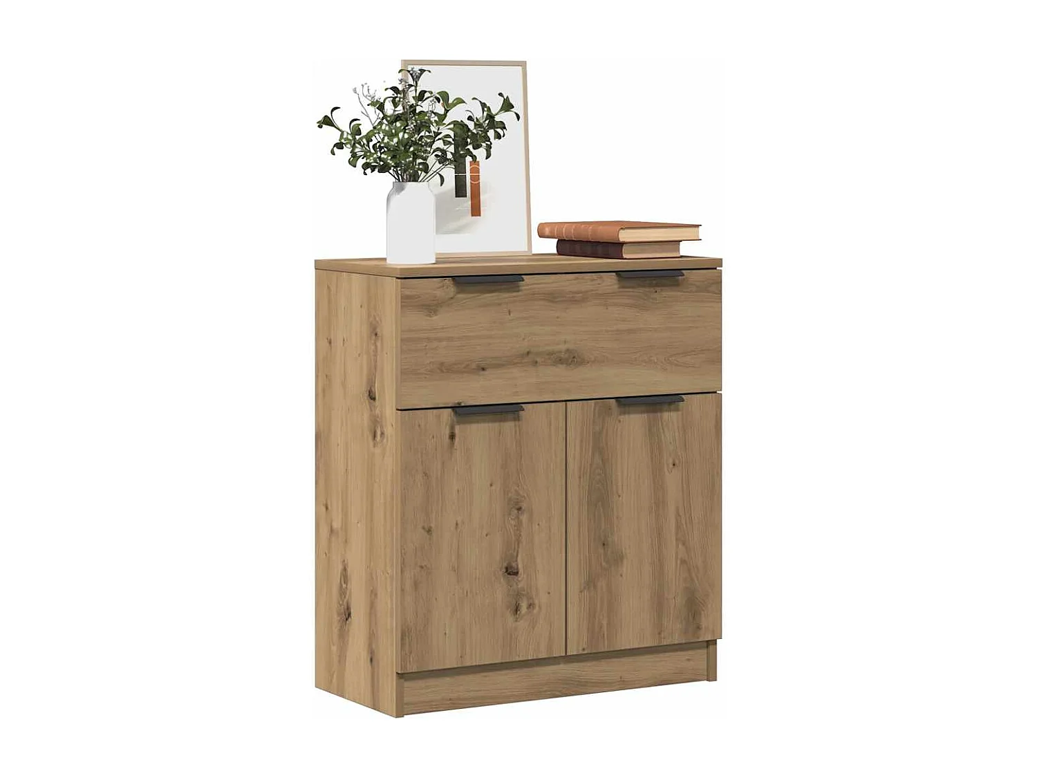 Buffet chêne artisanal 60x30x70 cm bois d'ingénierie