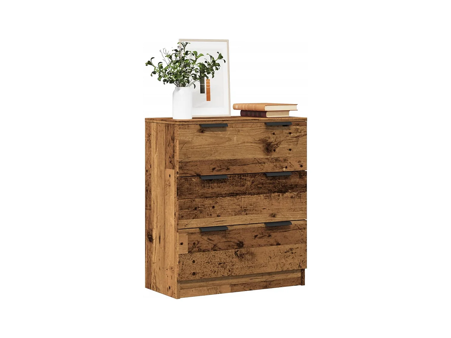 Aparador de madera de ingeniería envejecida 60x30x70 cm