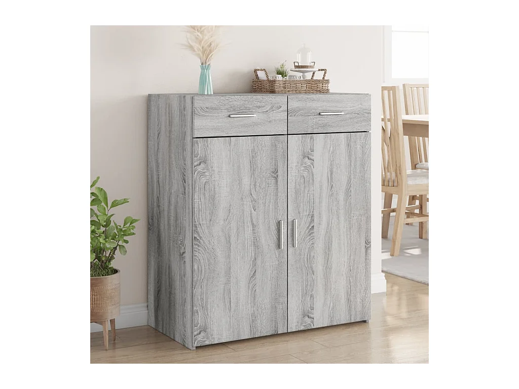 Aparador madera de ingeniería gris Sonoma 80x42,5x93 cm