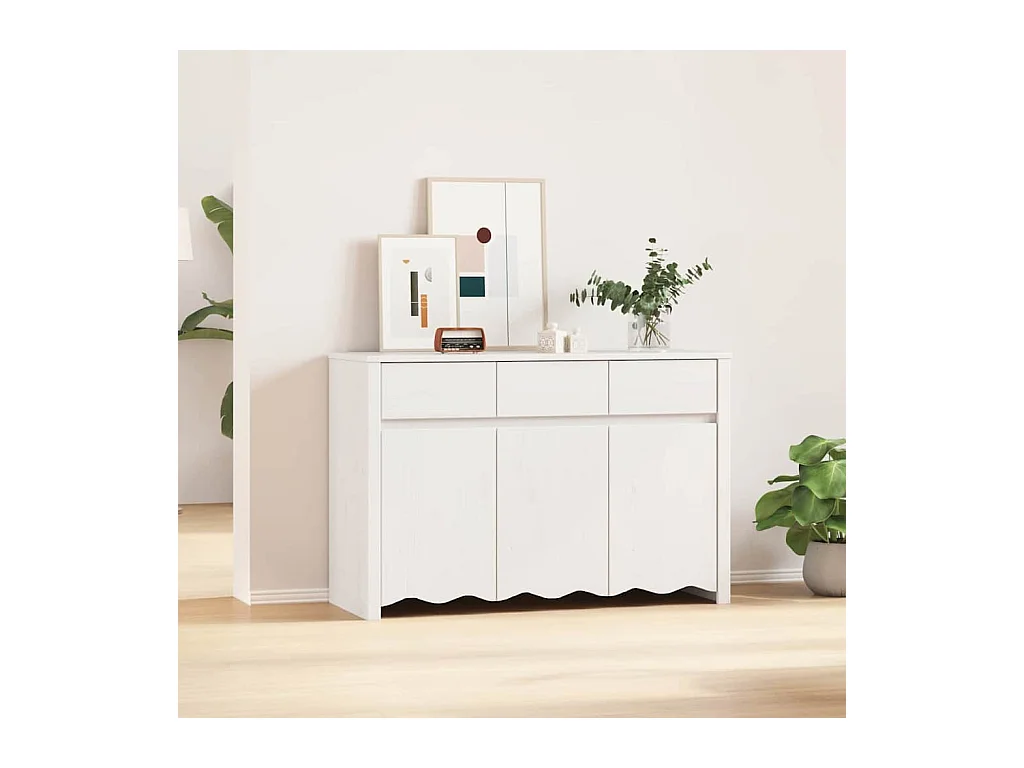 Buffet Drammen Blanc 114 x 43 x 75.5 cm Bois de pin massif