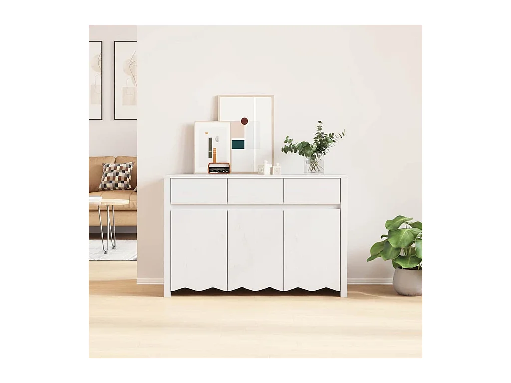 Buffet Drammen Blanc 114 x 43 x 75.5 cm Bois de pin massif