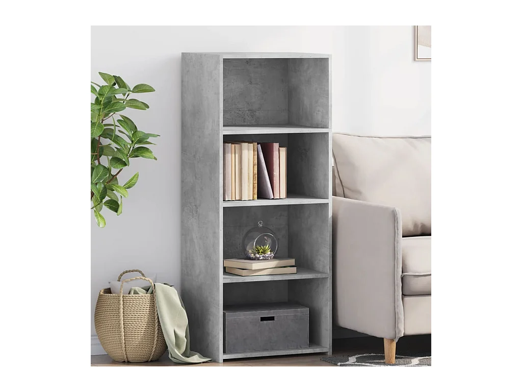 Aparador alto madera de ingeniería gris hormigón 50x41x124 cm