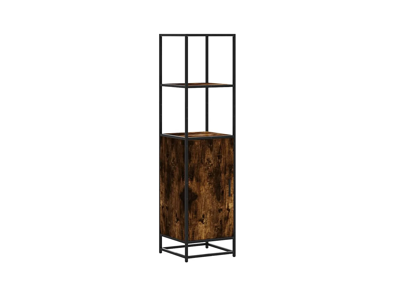Buffet haut chêne fumé 35,5x35x139 cm bois d'ingénierie métal