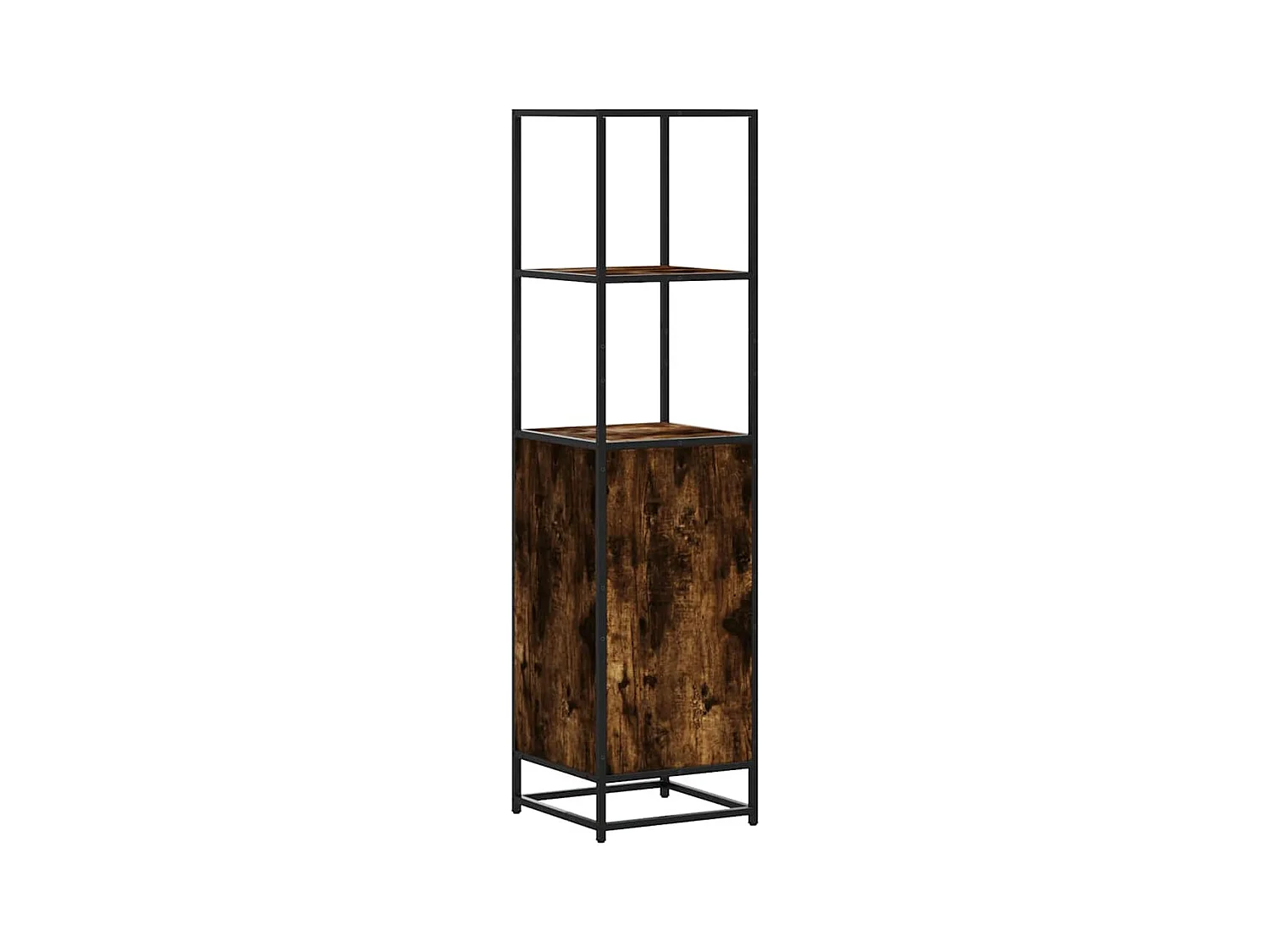 Buffet haut chêne fumé 35,5x35x139 cm bois d'ingénierie métal