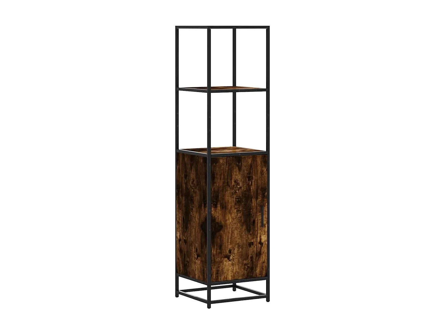Buffet haut chêne fumé 35,5x35x139 cm bois d'ingénierie métal