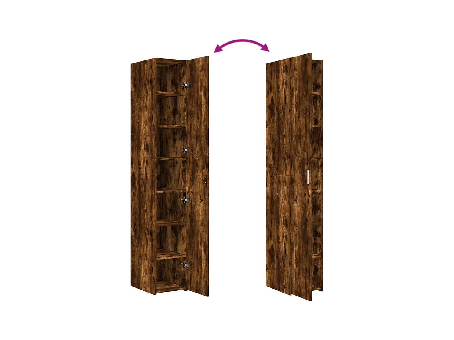 Buffet haut chêne fumé 30x42,5x185 cm bois d'ingénierie