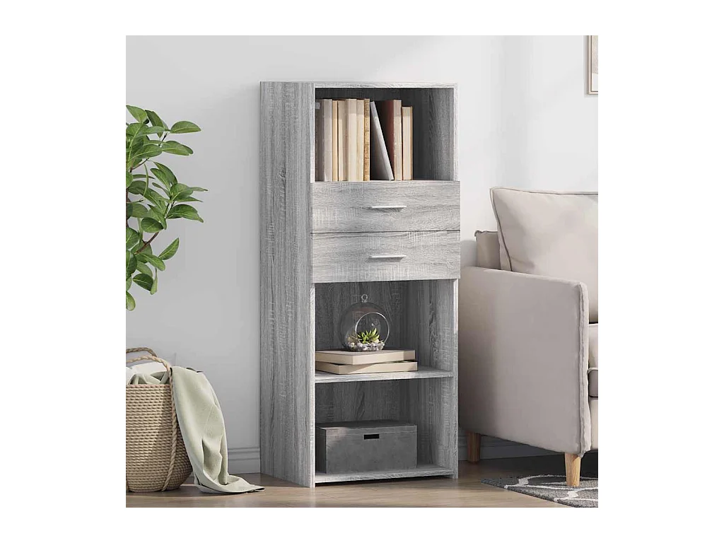 Aparador alto madera de ingeniería gris Sonoma 50x42,5x124 cm