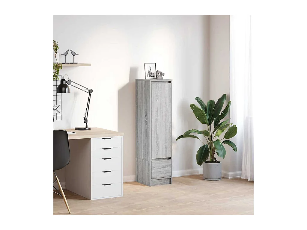 Buffet haut sonoma gris 29,5x34x119,5 cm bois d'ingénierie