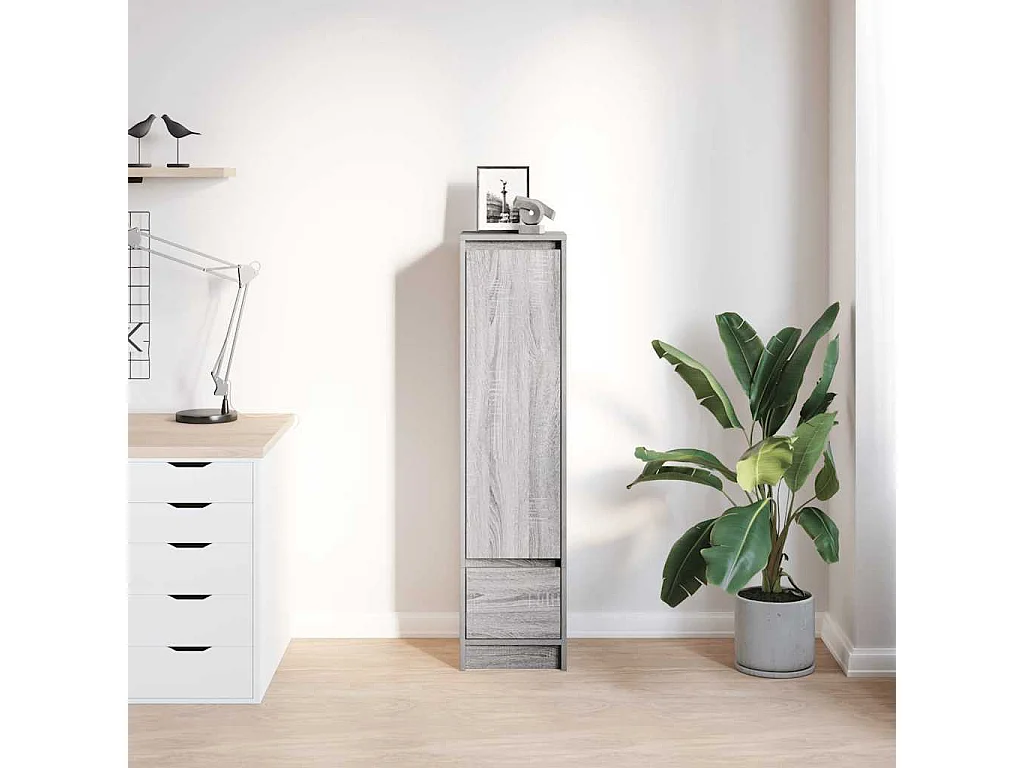 Buffet haut sonoma gris 29,5x34x119,5 cm bois d'ingénierie