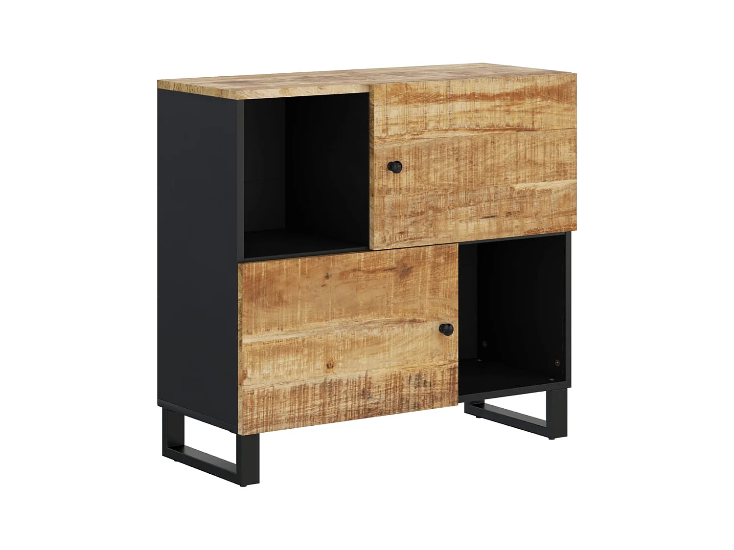 Buffet avec 2 portes 80x33x75 cm bois massif de manguier