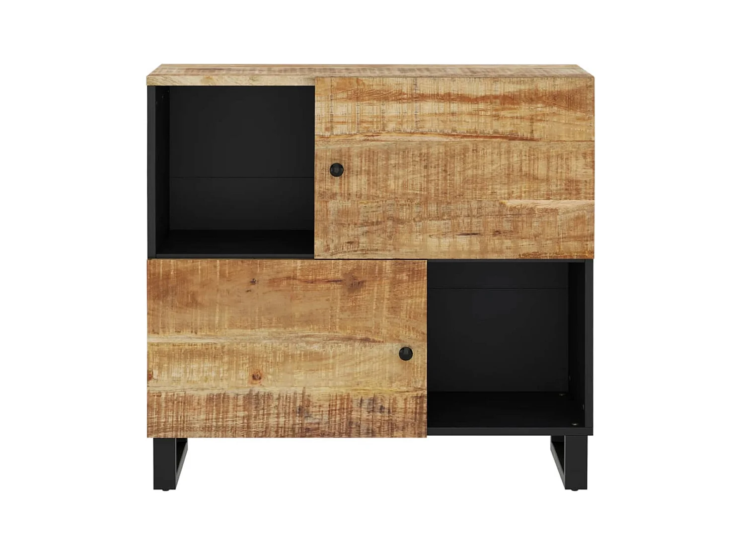 Buffet avec 2 portes 80x33x75 cm bois massif de manguier