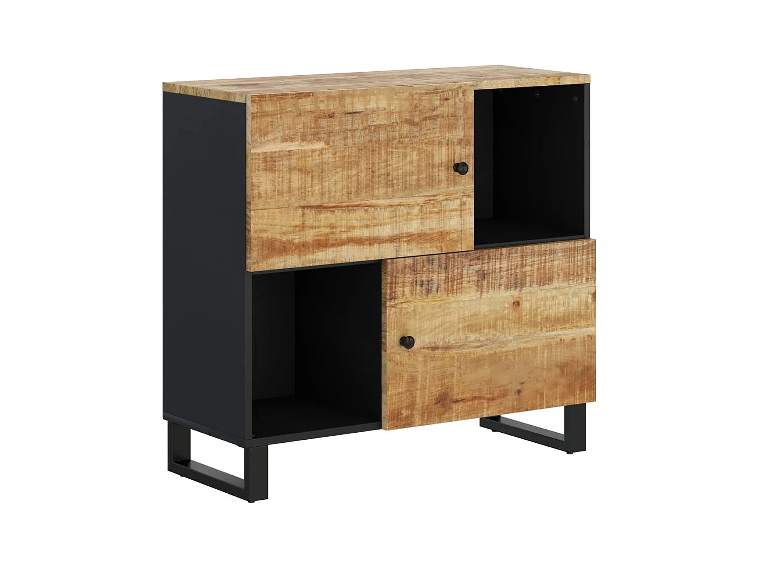 Buffet avec 2 portes 80x33x75 cm bois massif de manguier