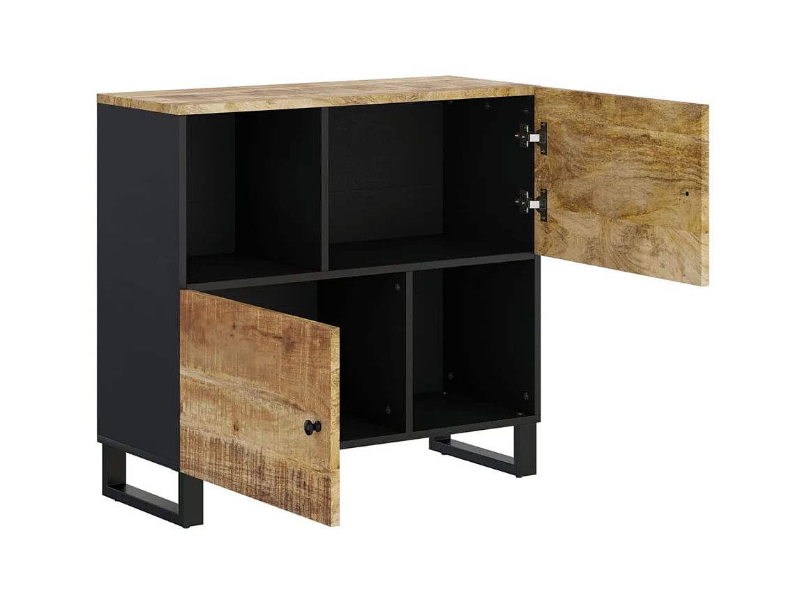 Buffet avec 2 portes 80x33x75 cm bois massif de manguier