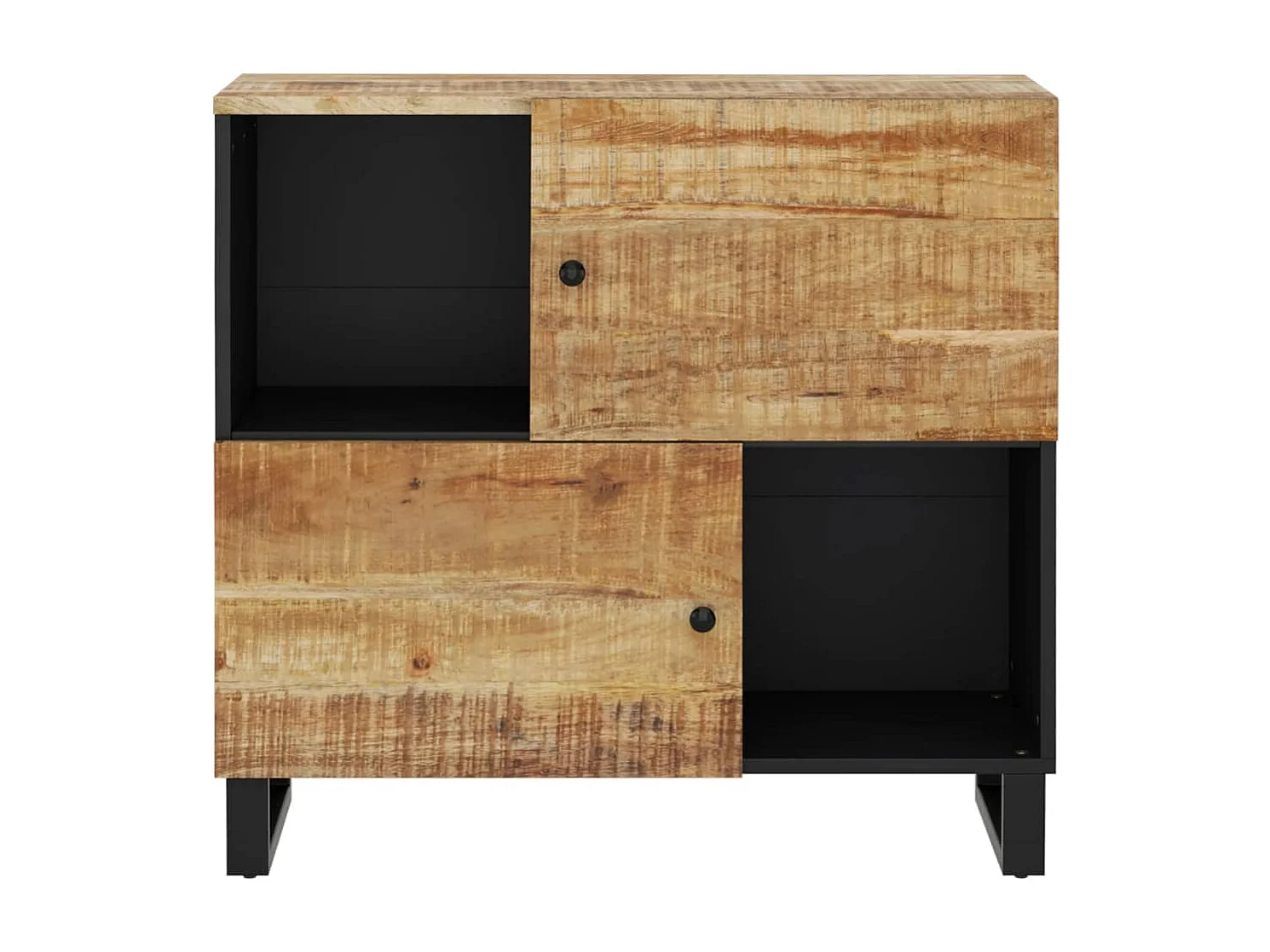 Aparador con 2 puertas madera maciza de mango 80x33x75 cm