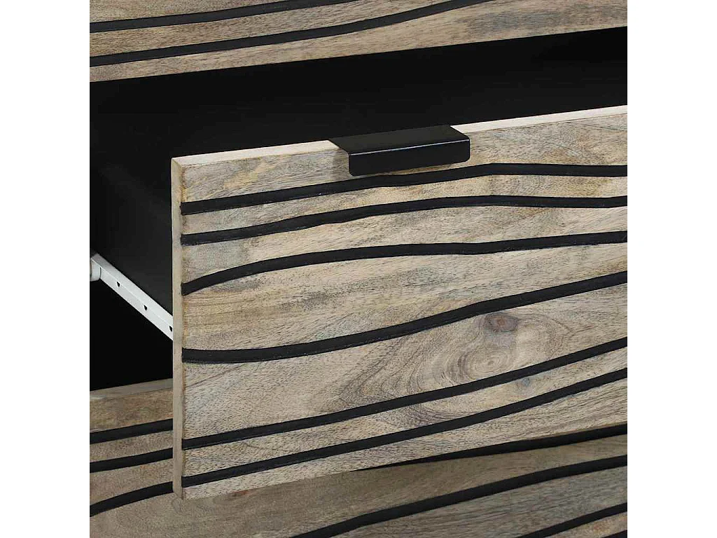 Buffets 2 pièces Blanc 60 x 33.5 x 75 cm bois de manguier massif