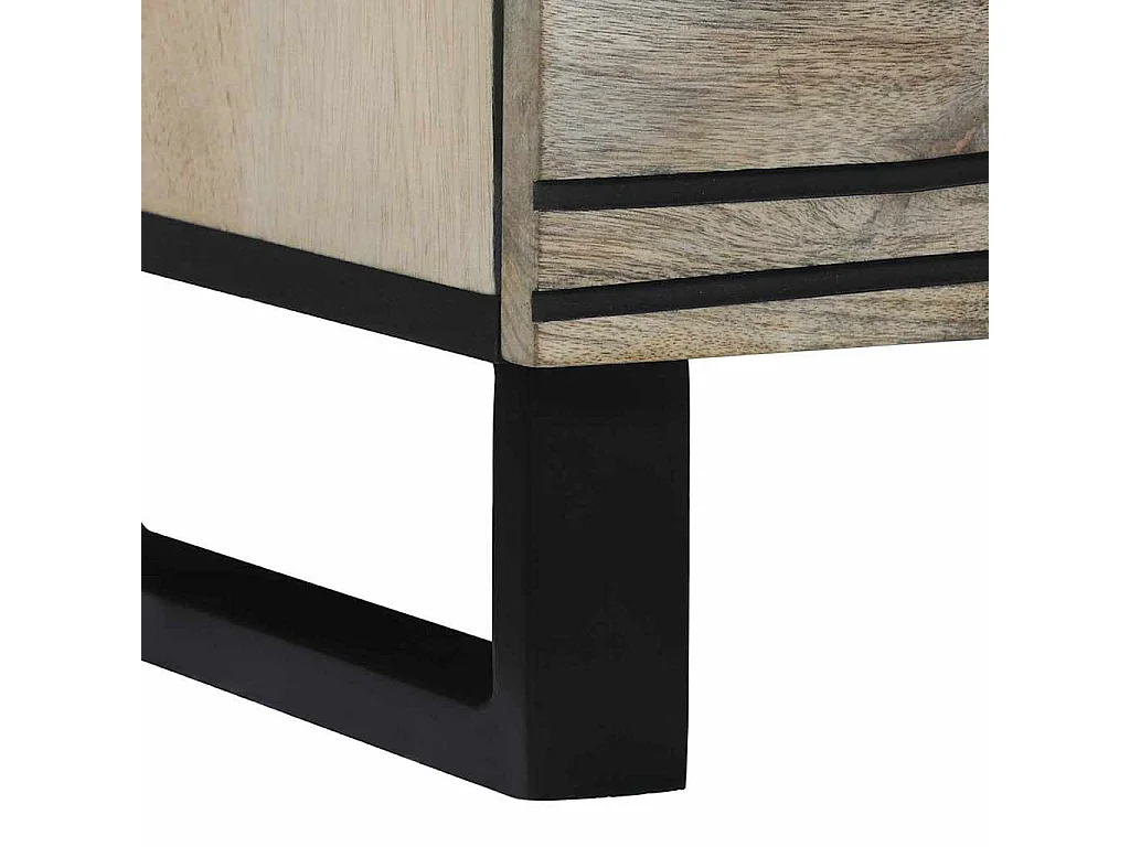 Buffets 2 pièces Blanc 60 x 33.5 x 75 cm bois de manguier massif