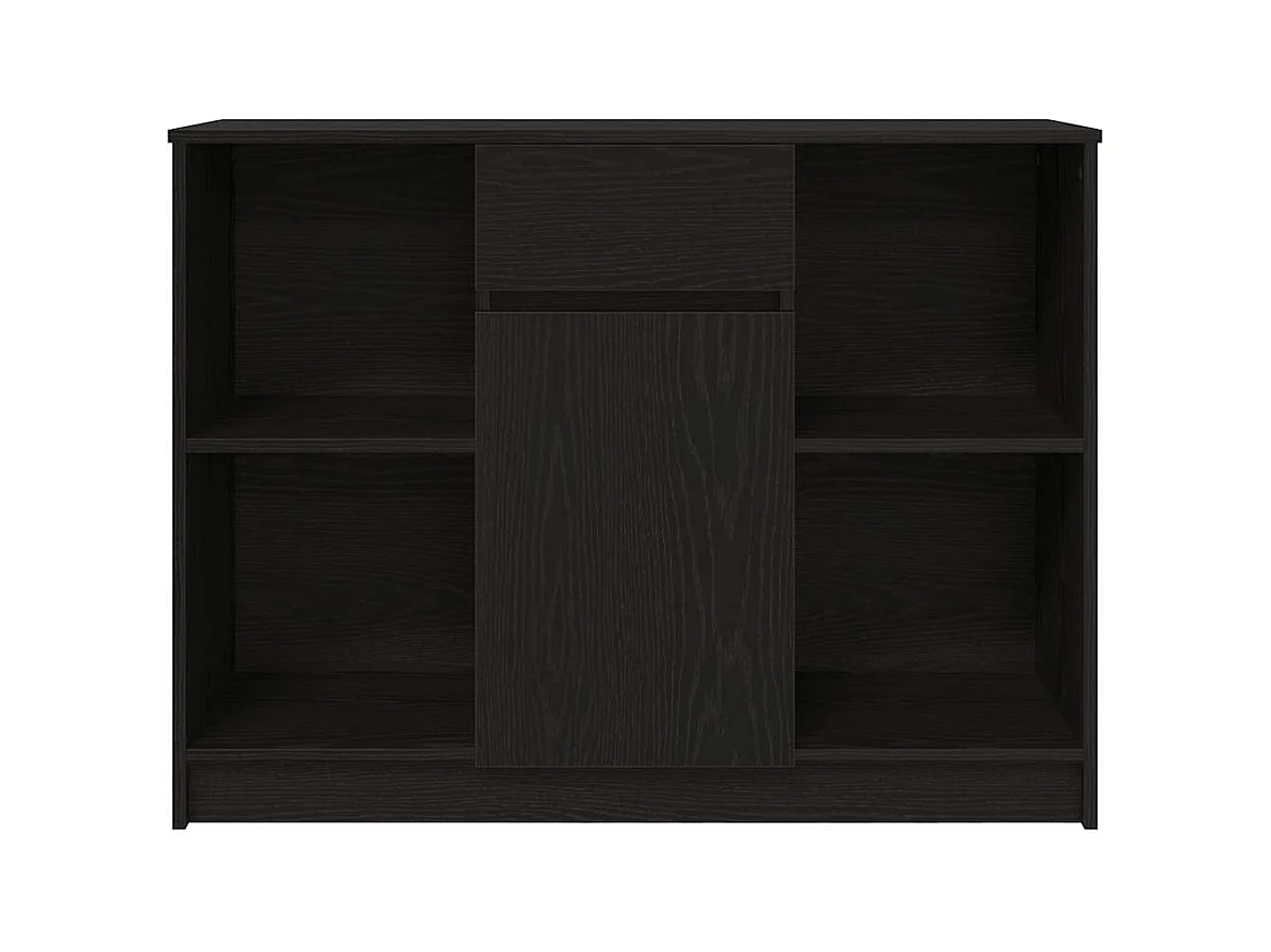 Buffet avec tiroir chêne noir 101x35x76 cm bois d'ingénierie