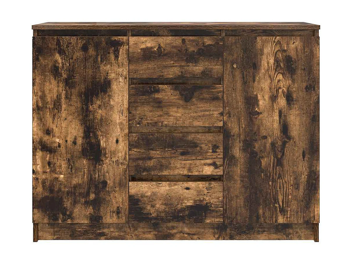Buffet avec tiroirs chêne fumé 100,5x35x76 cm bois d'ingénierie