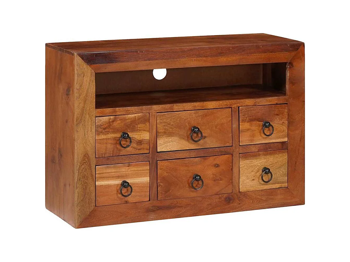 Buffet avec tiroir Marron 80 x 30 x 55 cm Bois d'acacia massif
