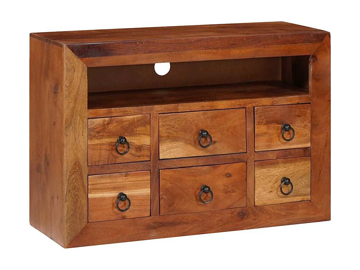 Buffet avec tiroir Marron 80 x 30 x 55 cm Bois d'acacia massif