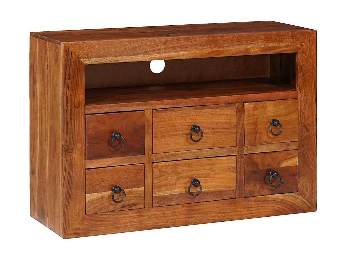 Buffet avec tiroir Marron 80 x 30 x 55 cm Bois d'acacia massif