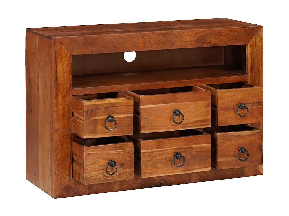 Buffet avec tiroir Marron 80 x 30 x 55 cm Bois d'acacia massif