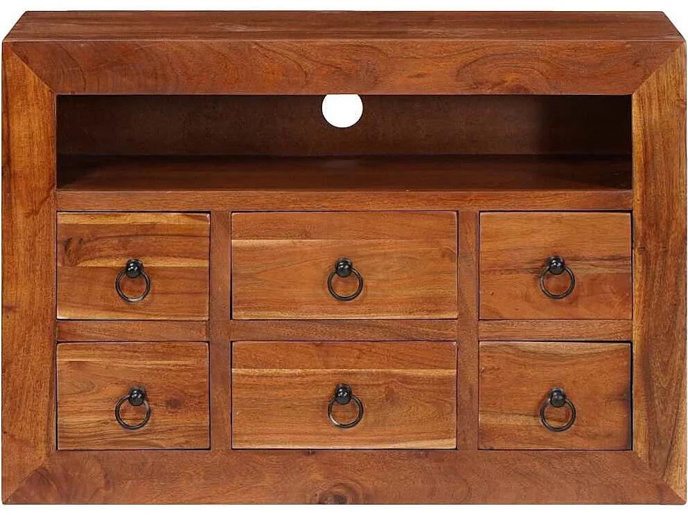 Buffet avec tiroir Marron 80 x 30 x 55 cm Bois d'acacia massif