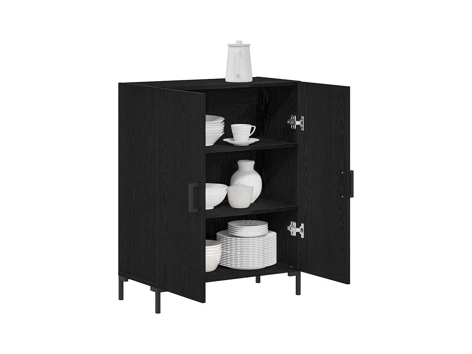 Aparador Roble Negro 69.5 x 34 x 90 cm Madera contrachapada