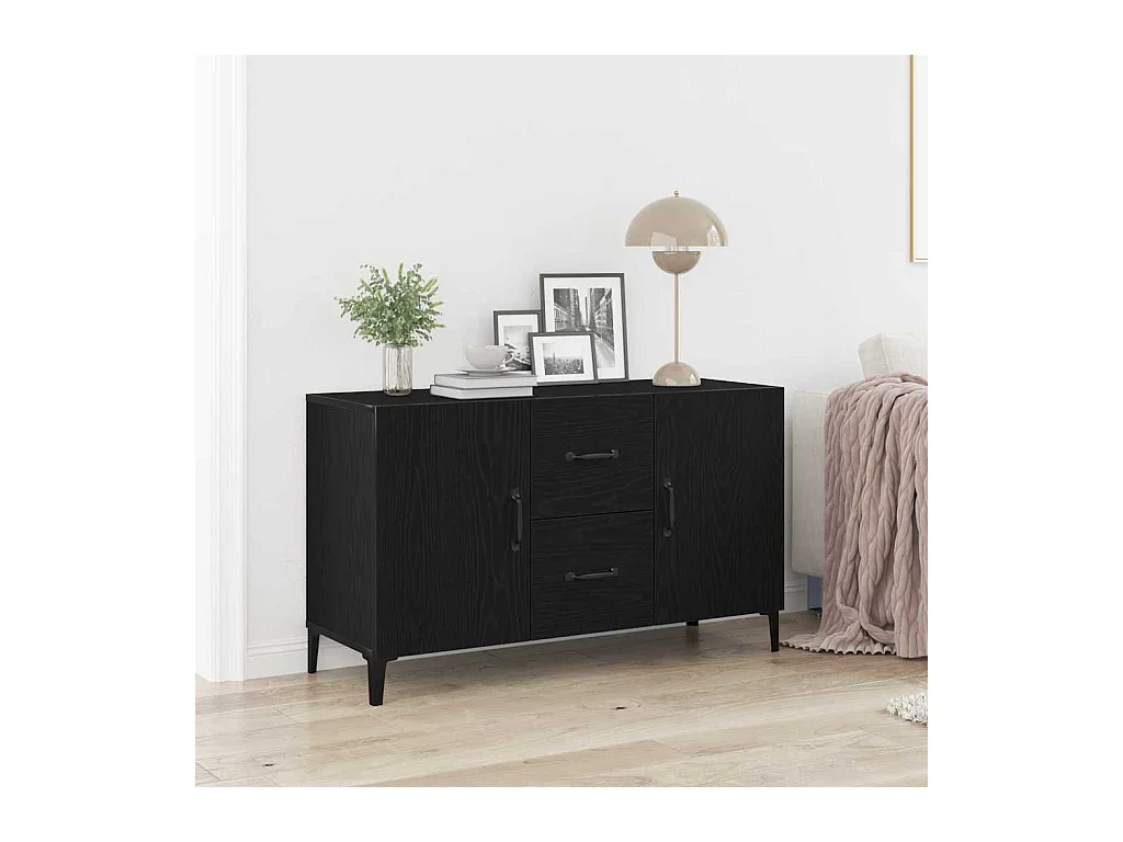 Vitrina con cajón Negro 100 x 36 x 60 cm Madera contrachapada