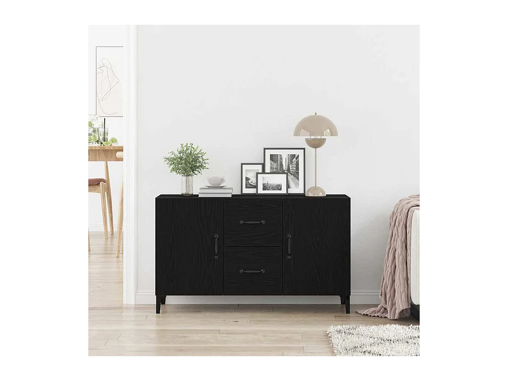 Vitrina con cajón Negro 100 x 36 x 60 cm Madera contrachapada