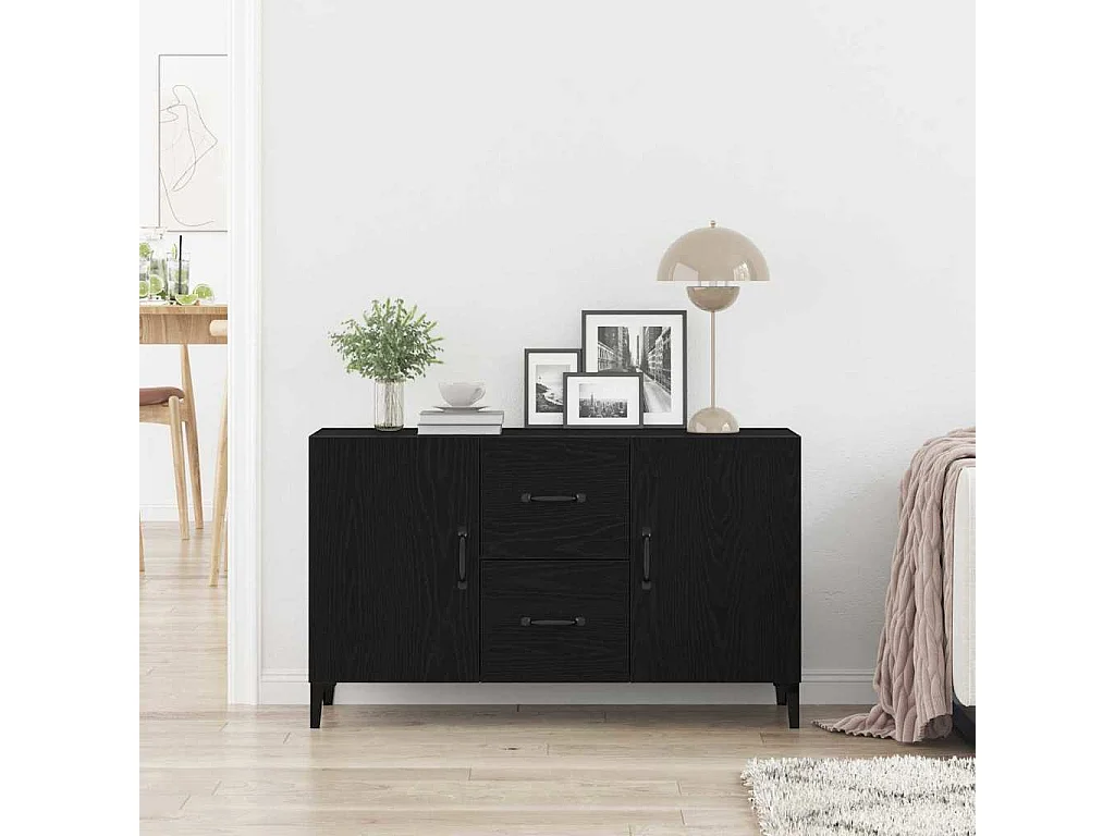 Vitrina con cajón Negro 100 x 36 x 60 cm Madera contrachapada