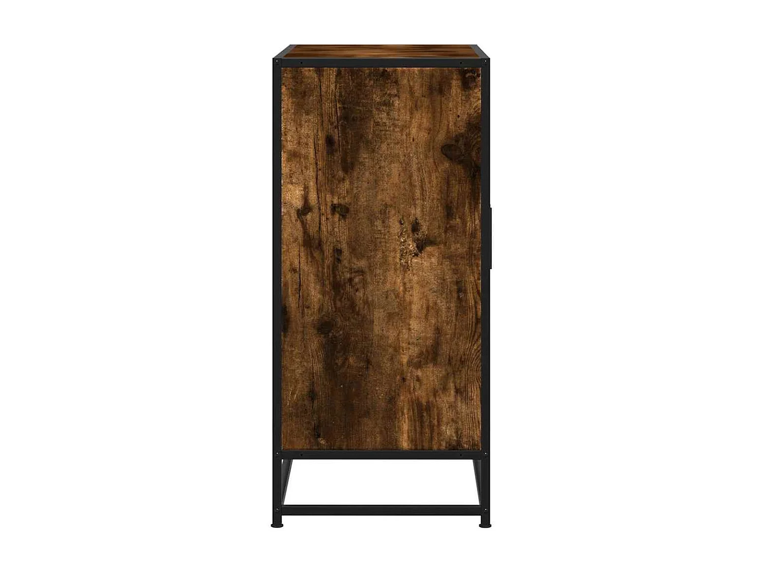 Aparador madera ingeniería y metal roble ahumado 68x35x76 cm