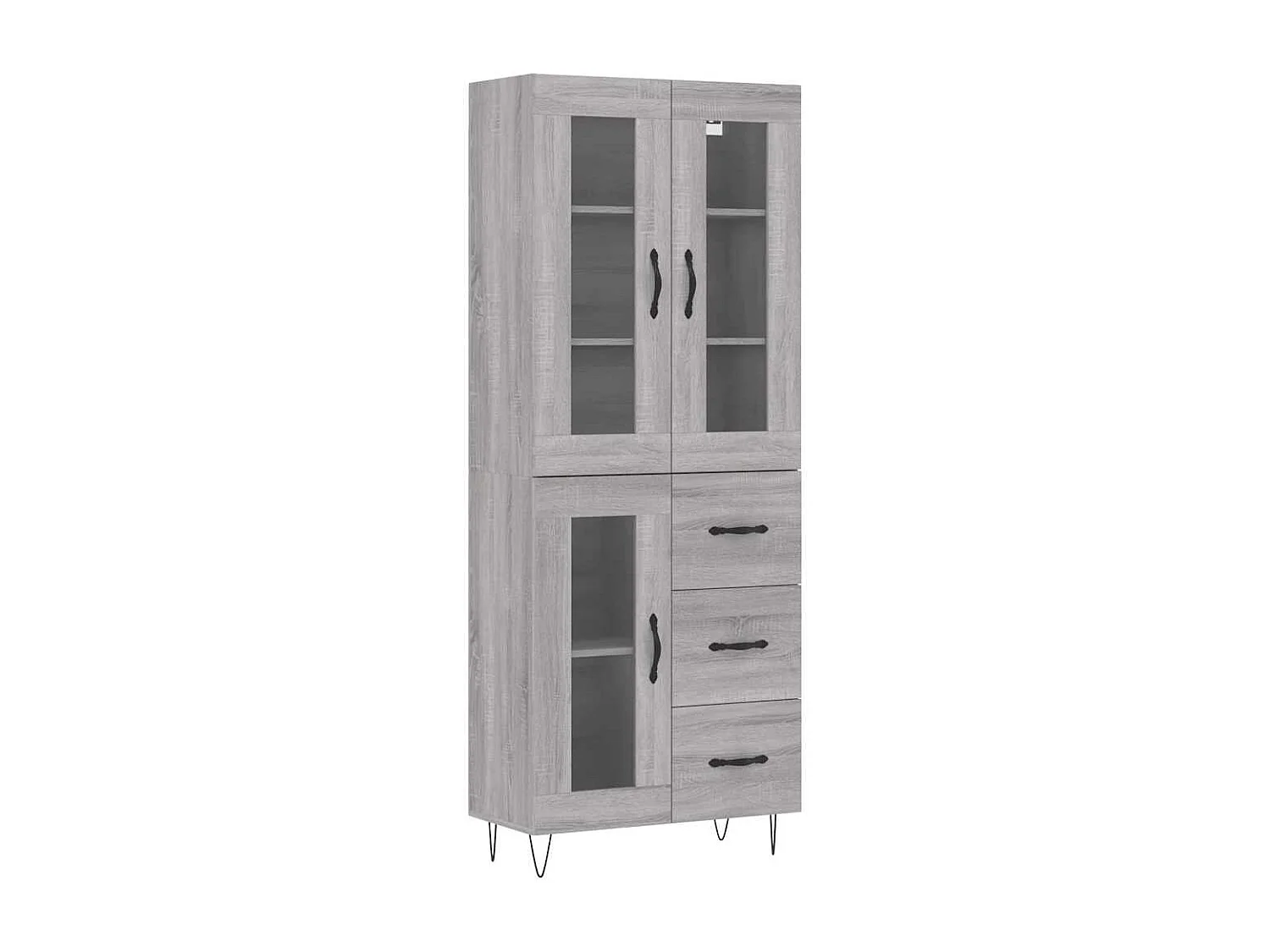 Buffet haut Sonoma gris 69,5x34x180 cm Bois d'ingénierie