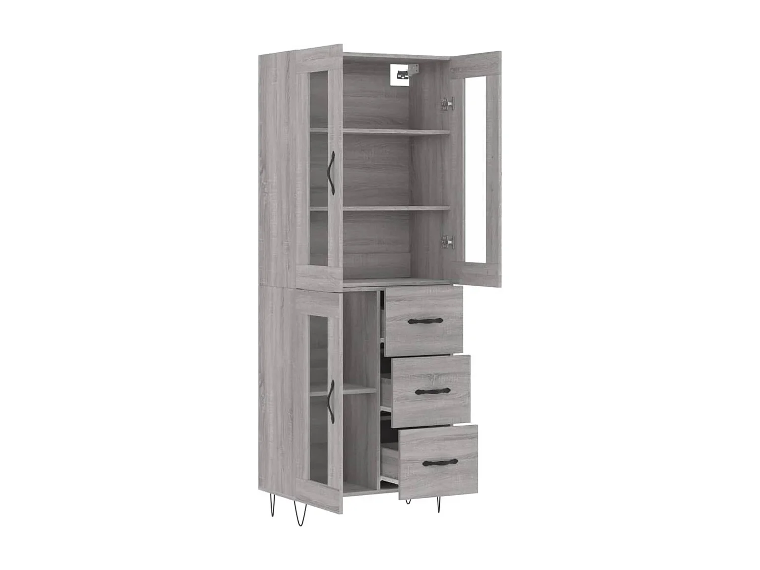 Buffet haut Sonoma gris 69,5x34x180 cm Bois d'ingénierie