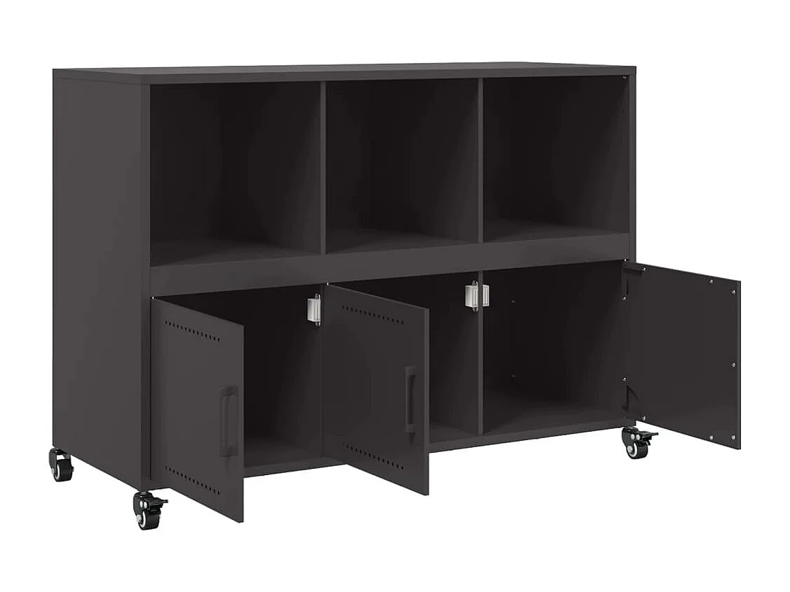 Buffet noir 100,5x39x72 cm acier