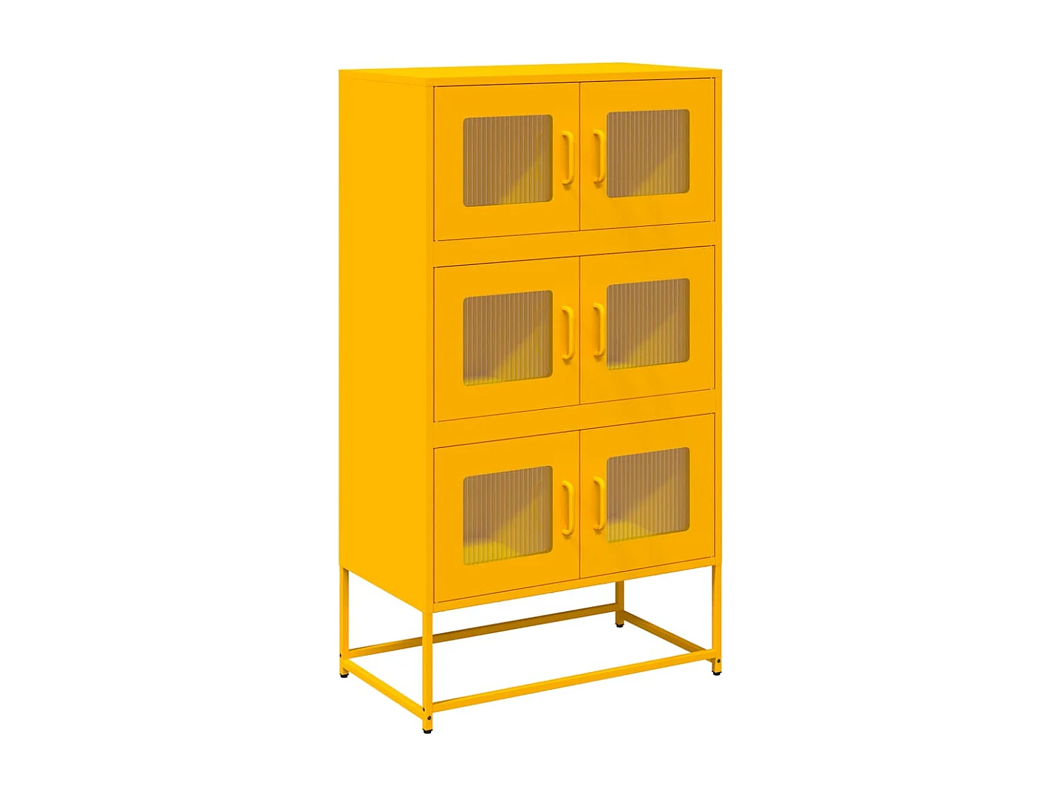 Buffet haut jaune moutarde 68x39x123 cm acier