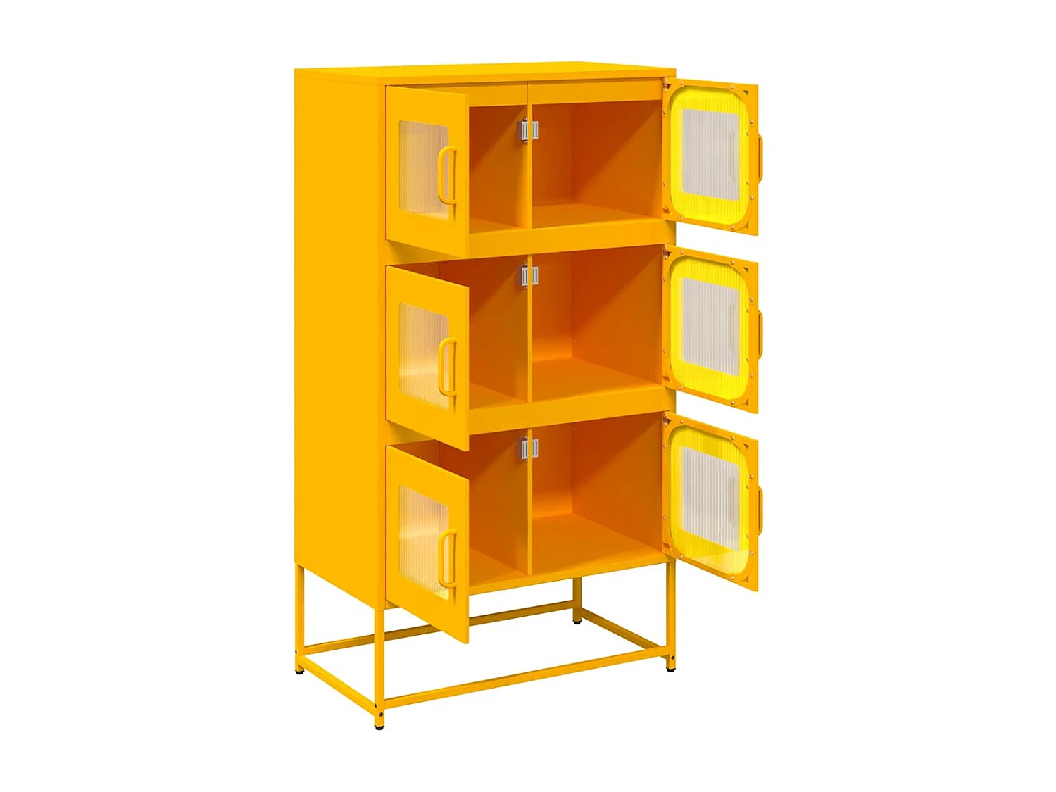 Buffet haut jaune moutarde 68x39x123 cm acier