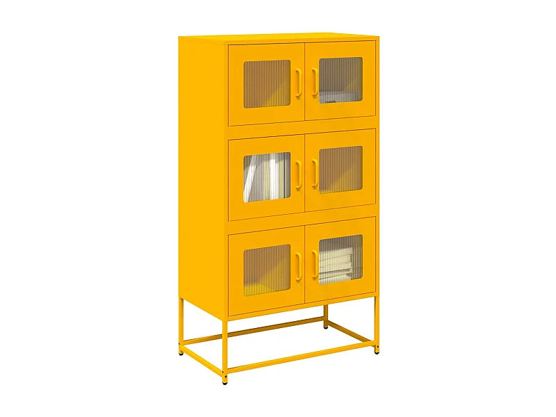 Buffet haut jaune moutarde 68x39x123 cm acier