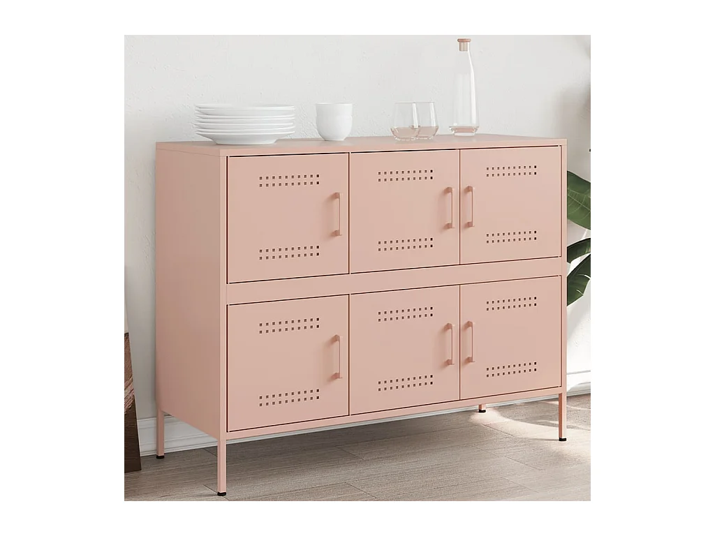 Buffet rose 100,5x39x79 cm acier