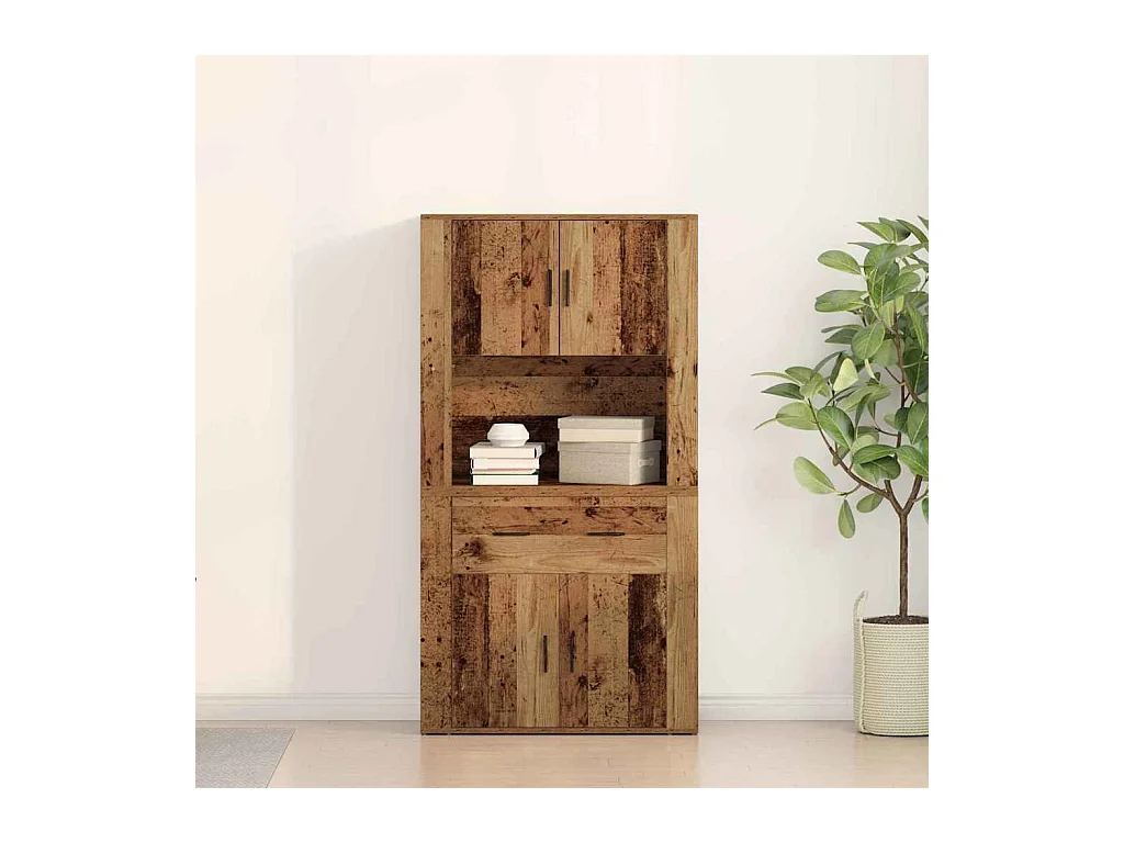 Haut de Buffet Bois ancien 80 x 33 x 150 cm Bois d'ingénierie