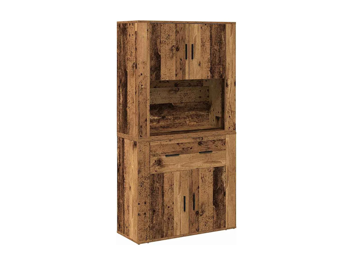 Hoge Kast met lade Oud hout 80 x 33 x 150 cm Bewerkt hout