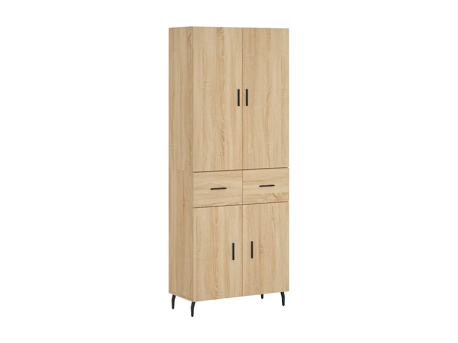 Aparador alto madera contrachapada color roble 69,5x34x180 cm
