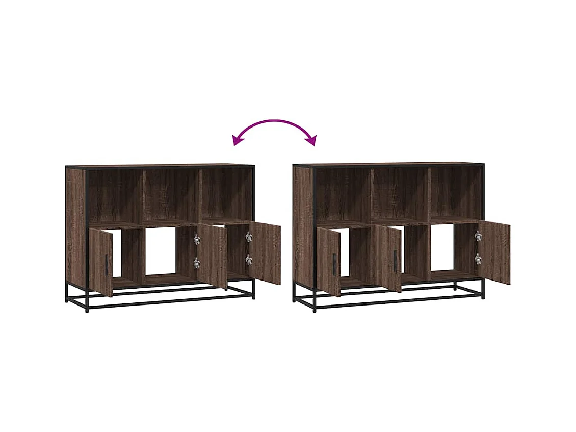 Buffet chêne marron 100x35x76 cm bois d'ingénierie