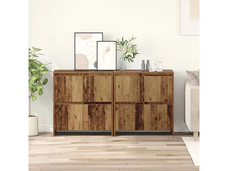 Tableros Lateral 2 piezas Madera vieja 70 x 41 x 75 cm