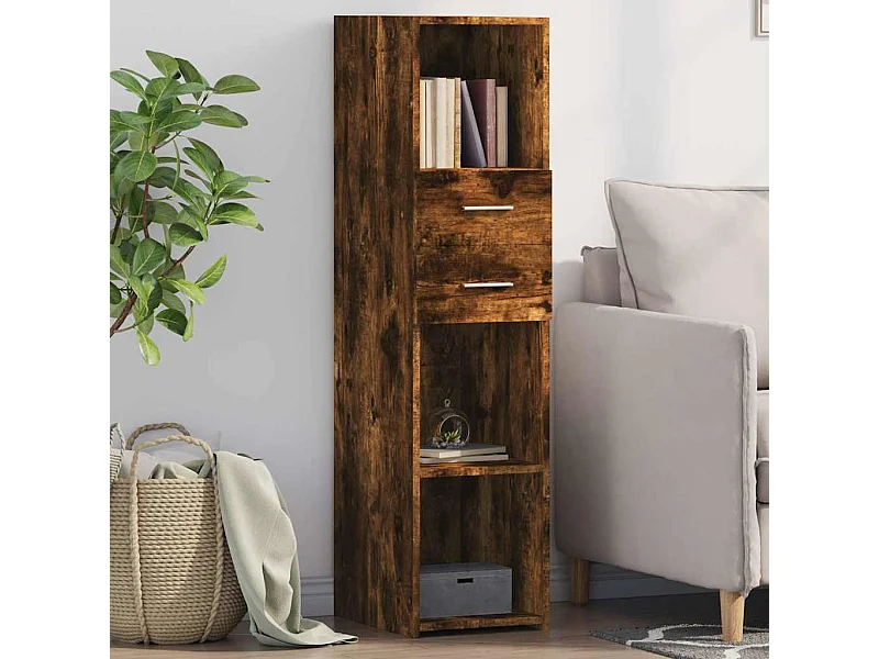 Buffet haut chêne fumé 30x42,5x124 cm bois d'ingénierie