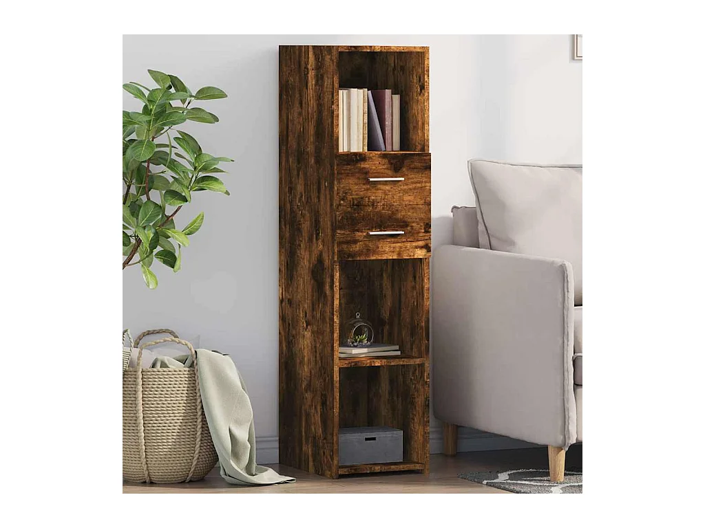 Buffet haut chêne fumé 30x42,5x124 cm bois d'ingénierie